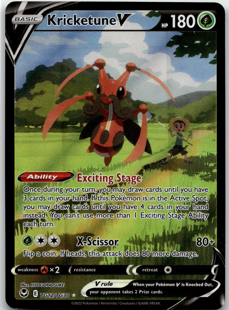 Kricketune V - Silver Tempest Trainer Gallery (Rare Holo V) #TG12/30 English / Near Mint / Normal