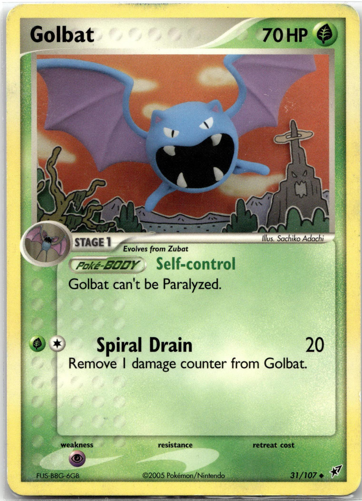 Golbat - Deoxys (Uncommon) #31/107 English / Light Played / Normal