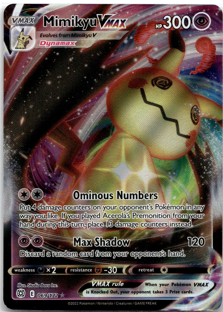 Mimikyu VMAX - Brilliant Stars (Rare Holo VMAX) #69/172 English / Near Mint / Normal
