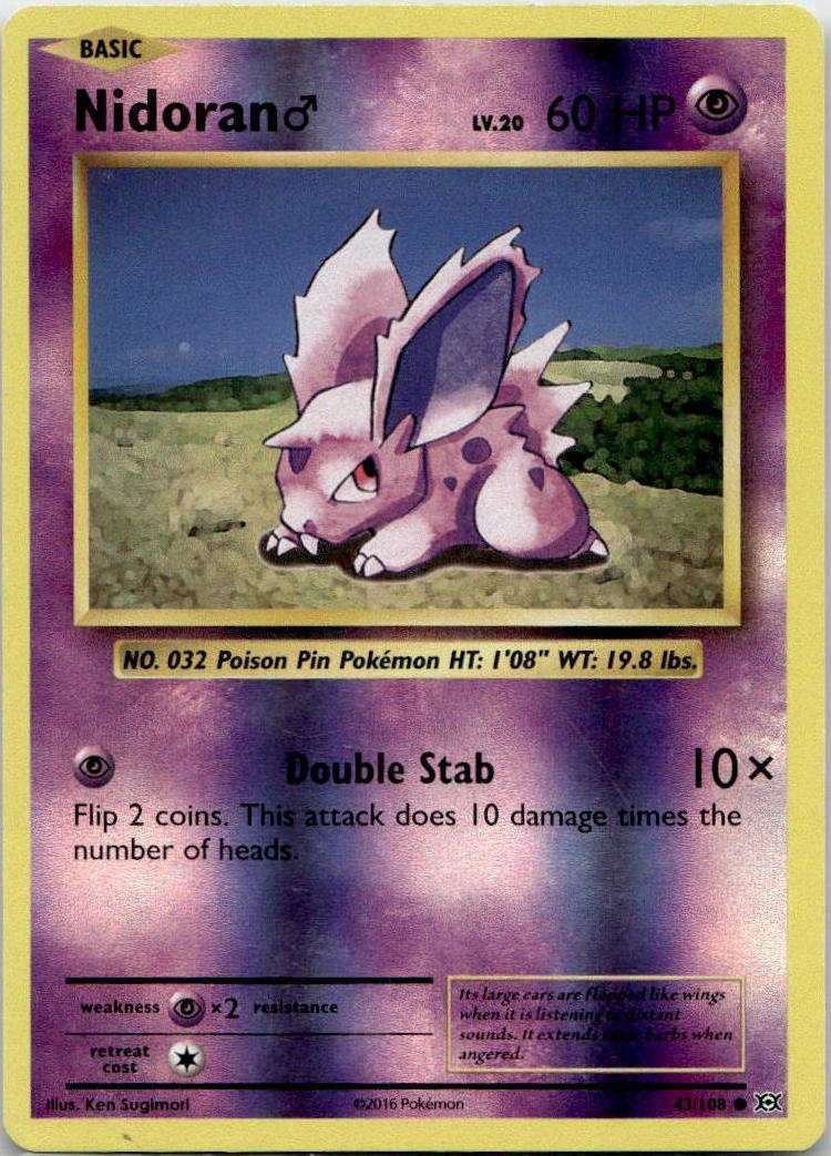 Nidoran ♂ - Evolutions (Common) [EVO-43] English / Light Played / Normal