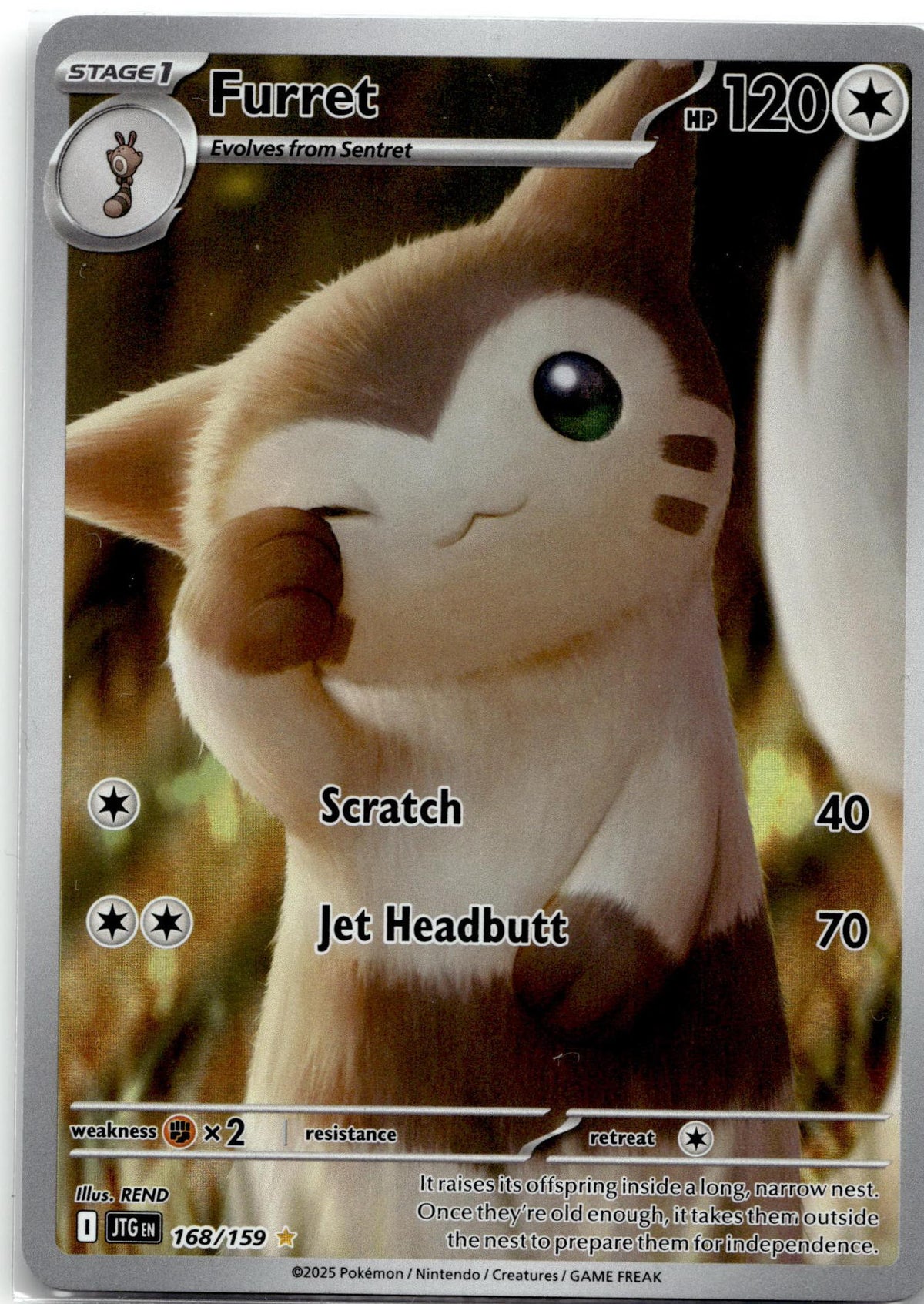 Furret - Journey Together (Illustration Rare) #168/159 English / Near Mint / Normal