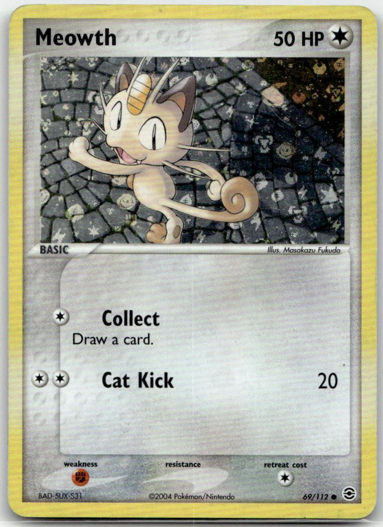 Meowth - FireRed & LeafGreen (Common) [RG-69] English / Light Played / Reverse-Holo Normal