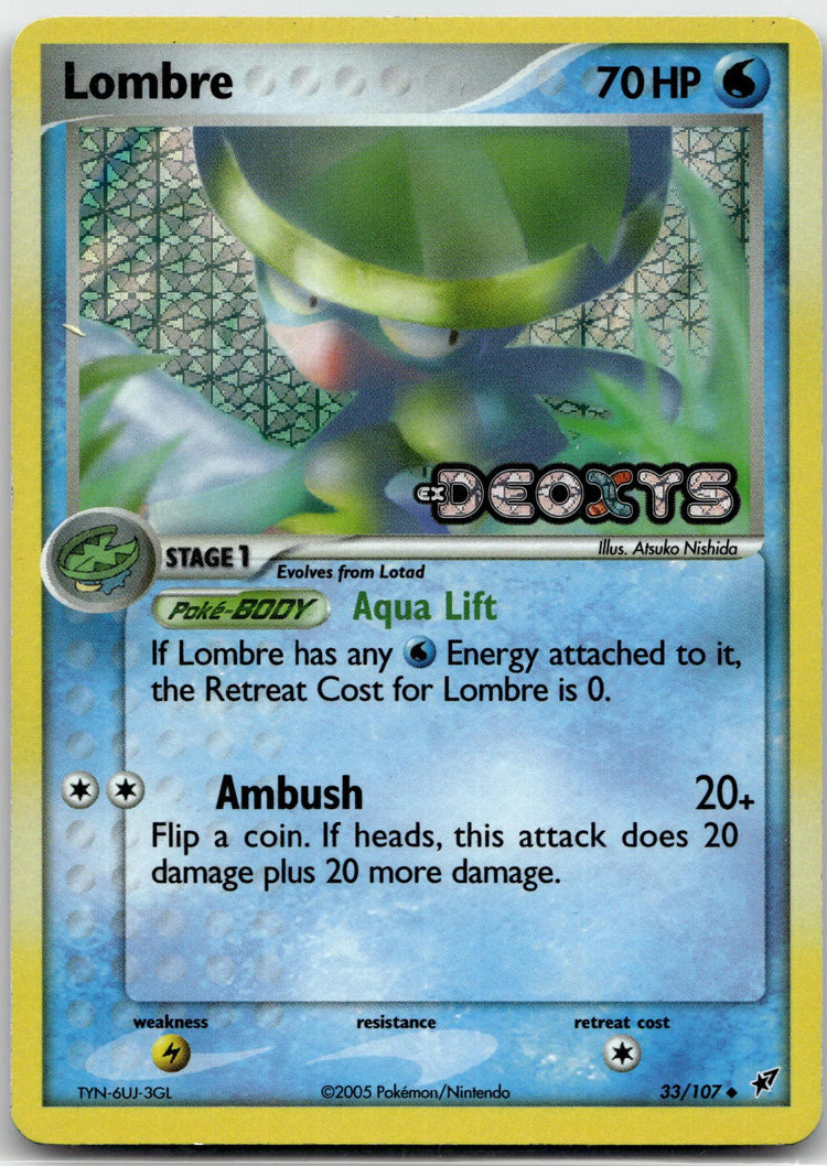 Lombre (EX Deoxys) - Deoxys (Uncommon) #33/107 English / Near Mint / Reverse-Holo Normal