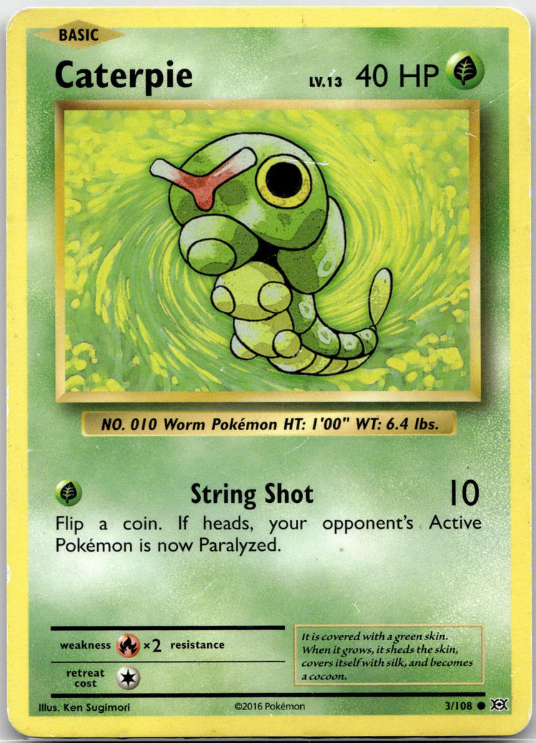 Caterpie - Evolutions (Common) #3/108 English / Light Played / Normal