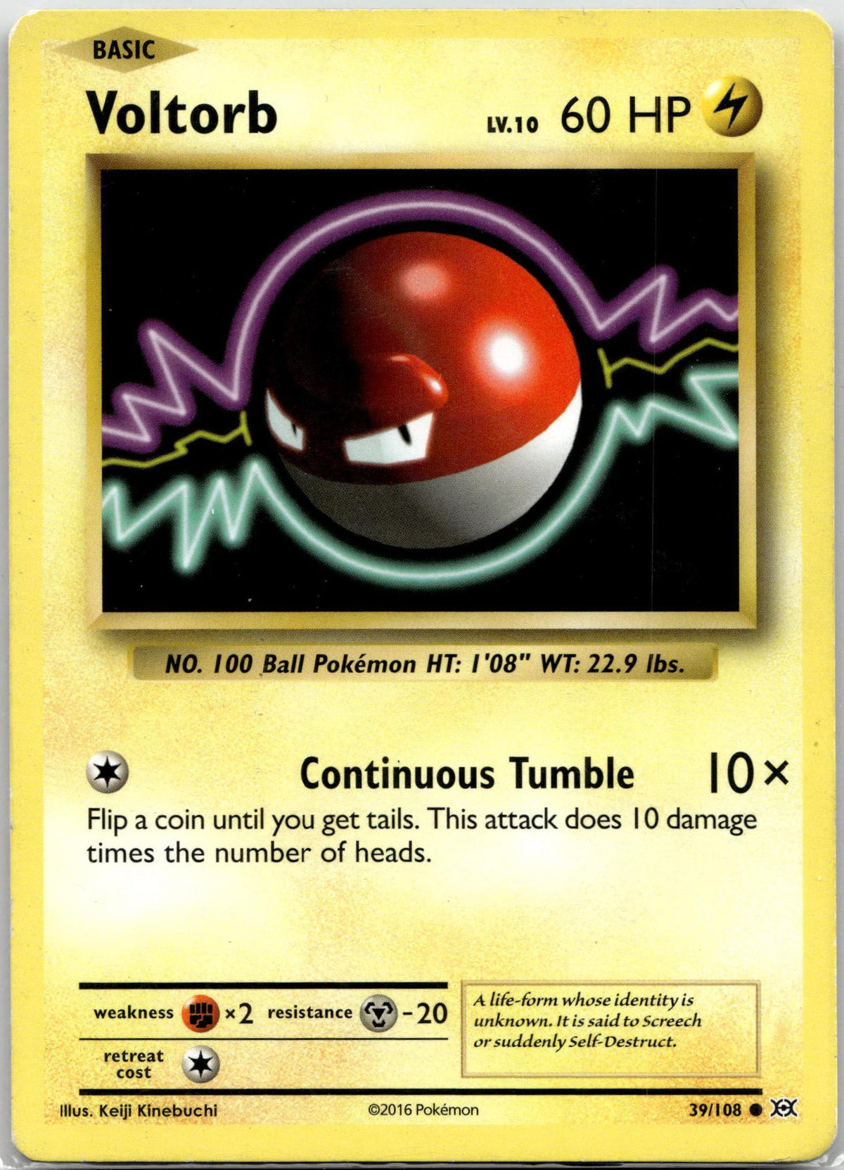 Voltorb - Evolutions (Common) #39/108 English / Light Played / Normal