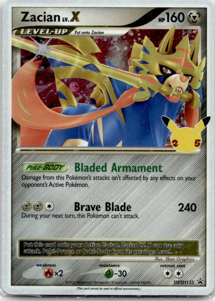 Zacian LV.X - SWSH Black Star Promos (Promo) [PR-SW-SWSH135] English / Light Played / Normal