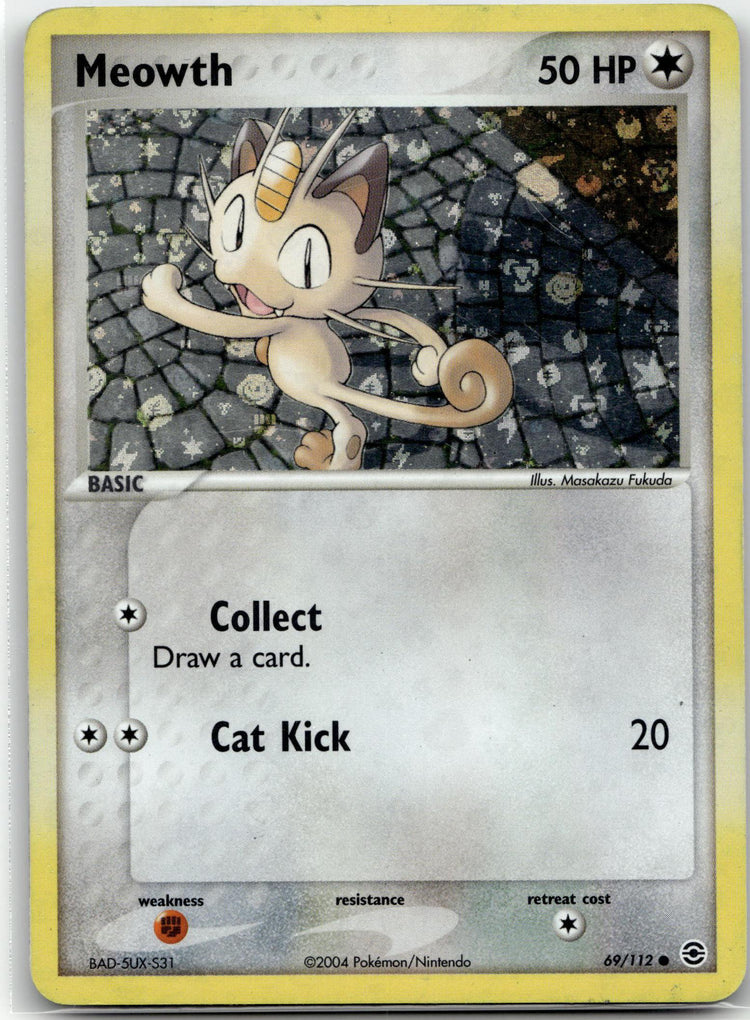 Meowth - FireRed & LeafGreen (Common) #69/112 English / Near Mint / Reverse-Holo Normal
