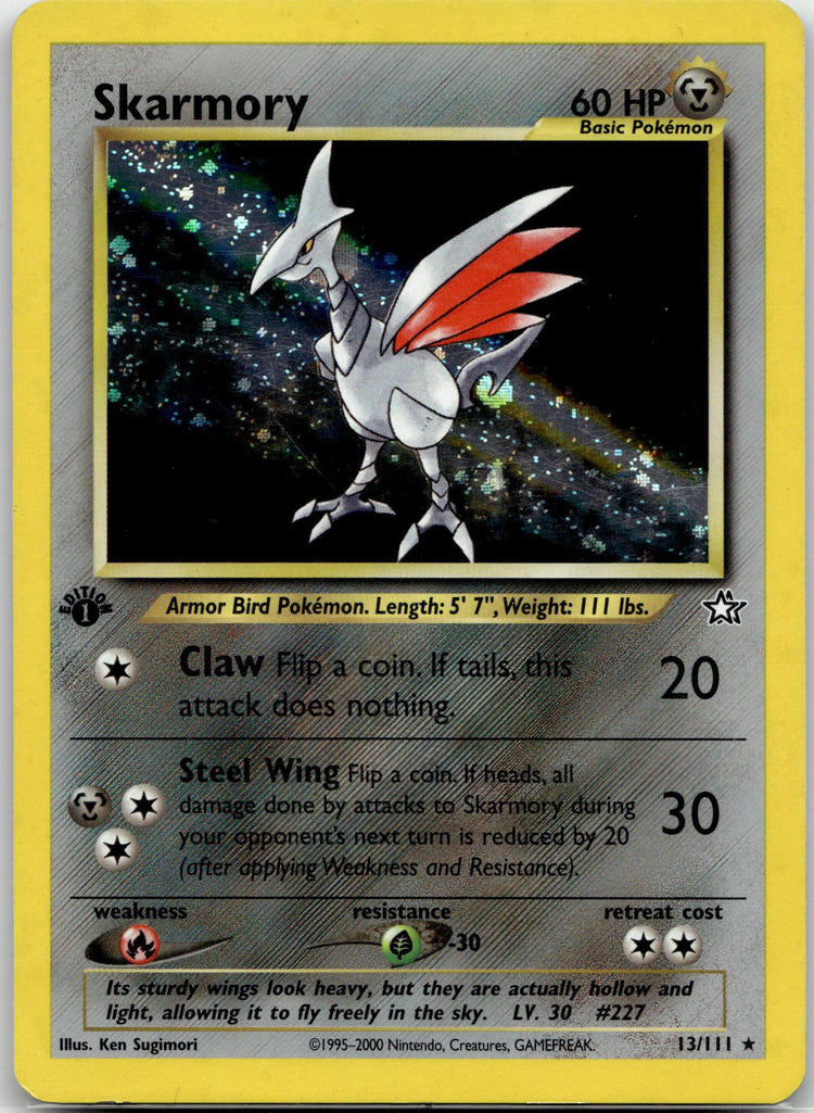 Skarmory - Neo Genesis (Holo Rare) #13/111 English / Light Played / 1st Edition