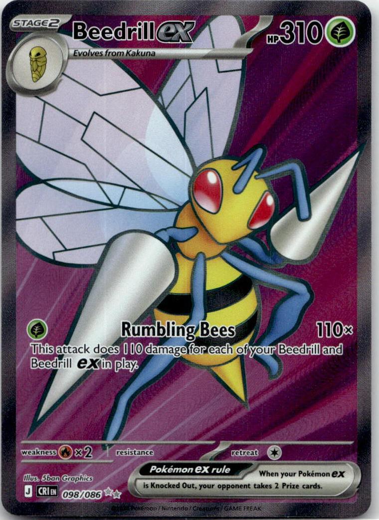 Beedrill ex - Chaos Rising (Ultra Rare) [CRI-98] English / Near Mint / Normal