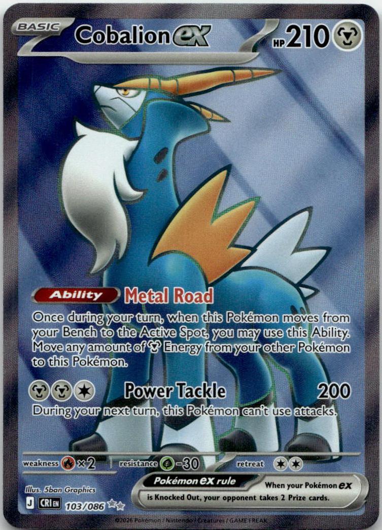 Cobalion ex - Chaos Rising (Ultra Rare) [CRI-103] English / Near Mint / Normal