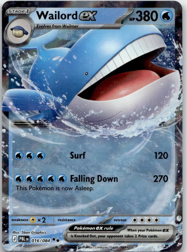 Wailord ex - Pitch Black (Double Rare) [PBL-16] English / Near Mint / Normal