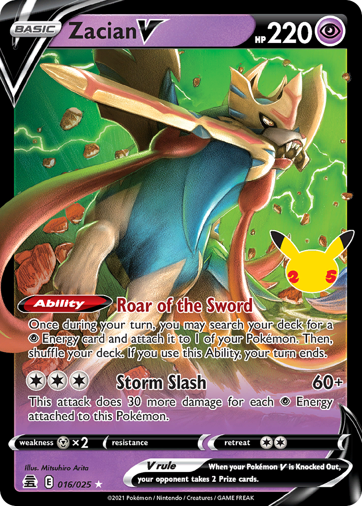 Zacian V - Celebrations (Rare Holo V) [CEL-16]