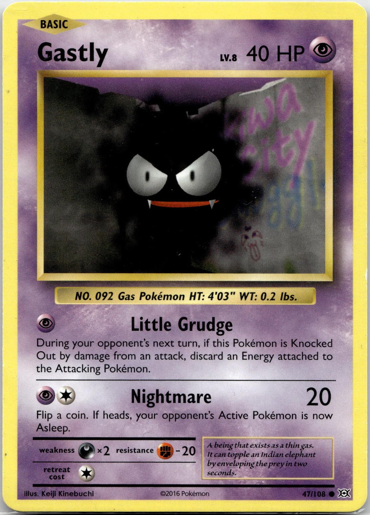Gastly - Evolutions (Common) #47/108 English / Light Played / Normal