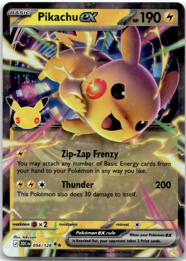 Pikachu ex - 30th Celebration (Double Rare) [30C-54] English / Near Mint / Normal