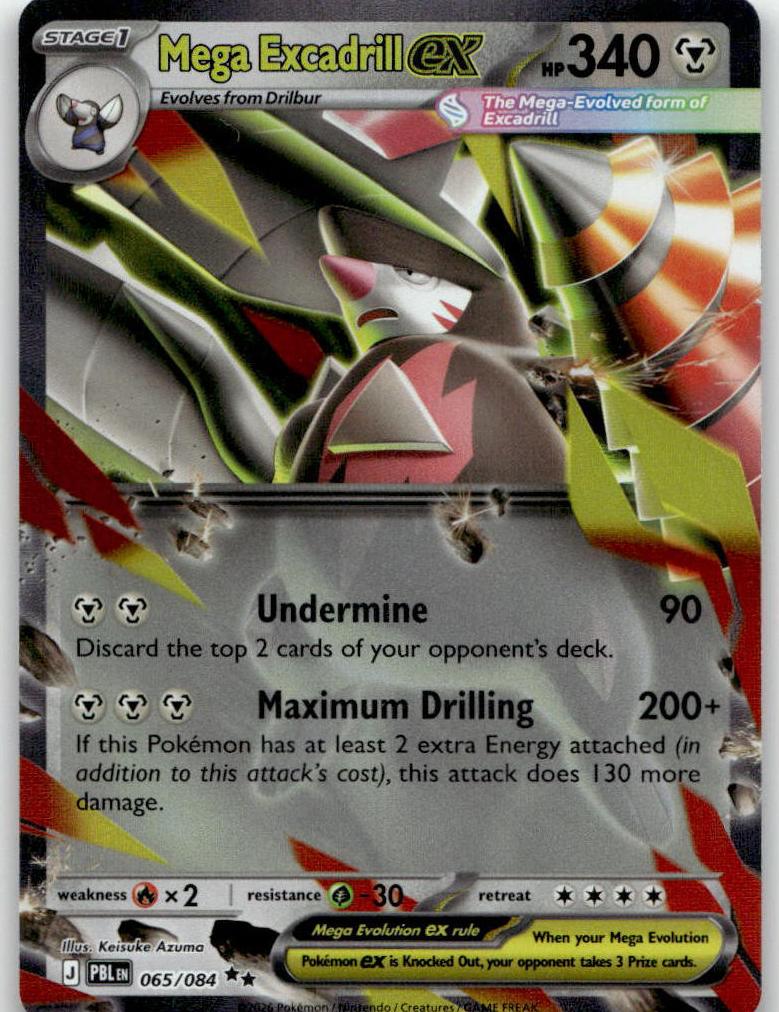 Mega Excadrill ex - Pitch Black (Double Rare) [PBL-65] English / Near Mint / Normal