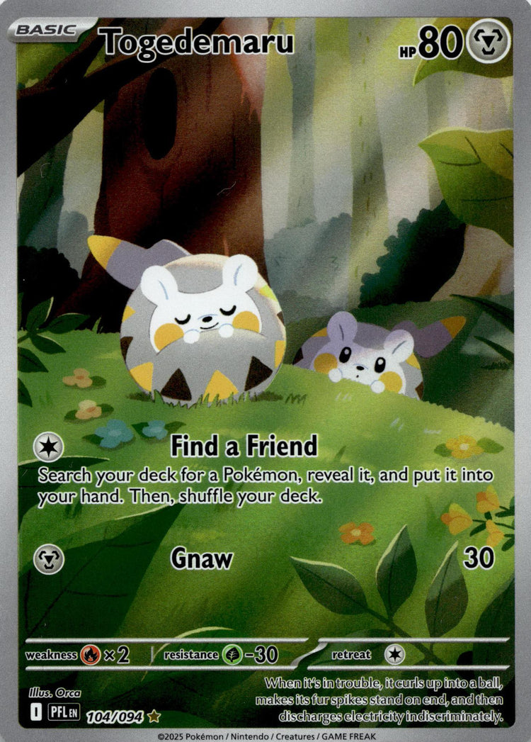 Togedemaru - Phantasmal Flames (Illustration Rare) #104/94 English / Near Mint / Normal