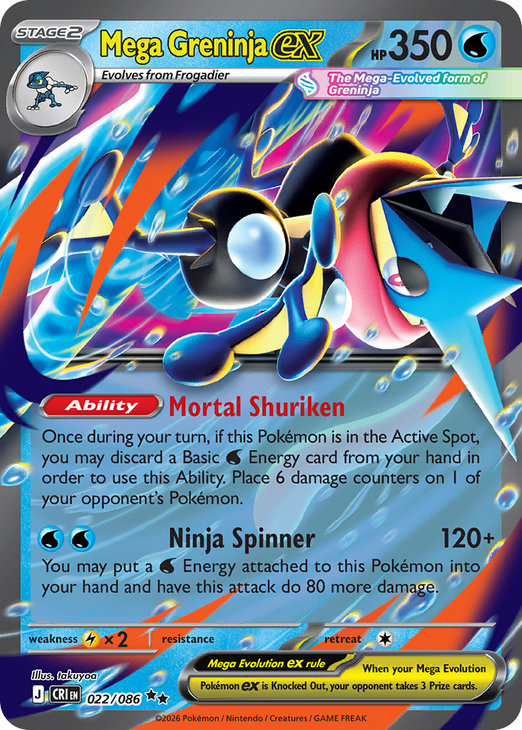 Mega Greninja ex - Chaos Rising (Double Rare) [CRI-22]