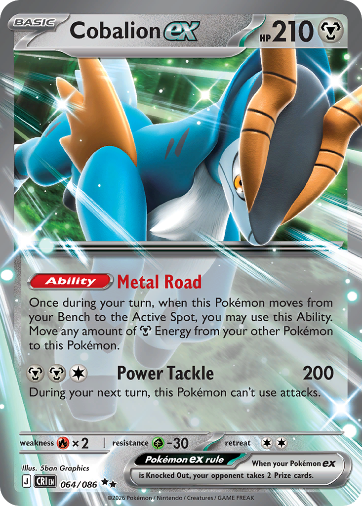 Cobalion ex - Chaos Rising (Double Rare) [CRI-64]