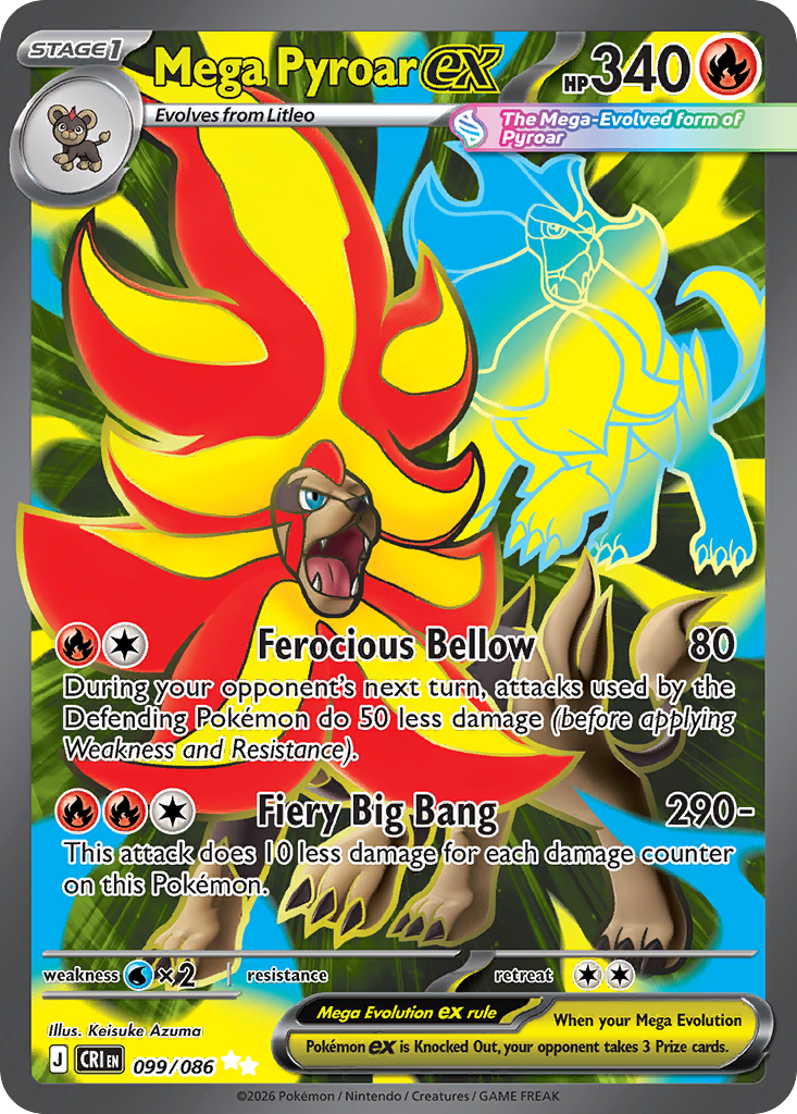 Mega Pyroar ex - Chaos Rising (Ultra Rare) [CRI-99]