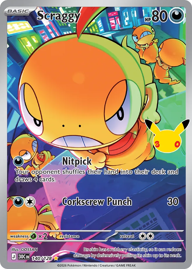 Scraggy - 30th Celebration (Illustration Rare) [30C-140]