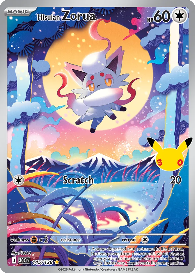Hisuian Zorua - 30th Celebration (Illustration Rare) #145/128