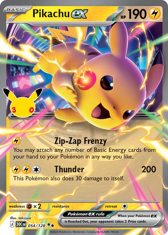 Pikachu ex - 30th Celebration (Double Rare) [30C-54]