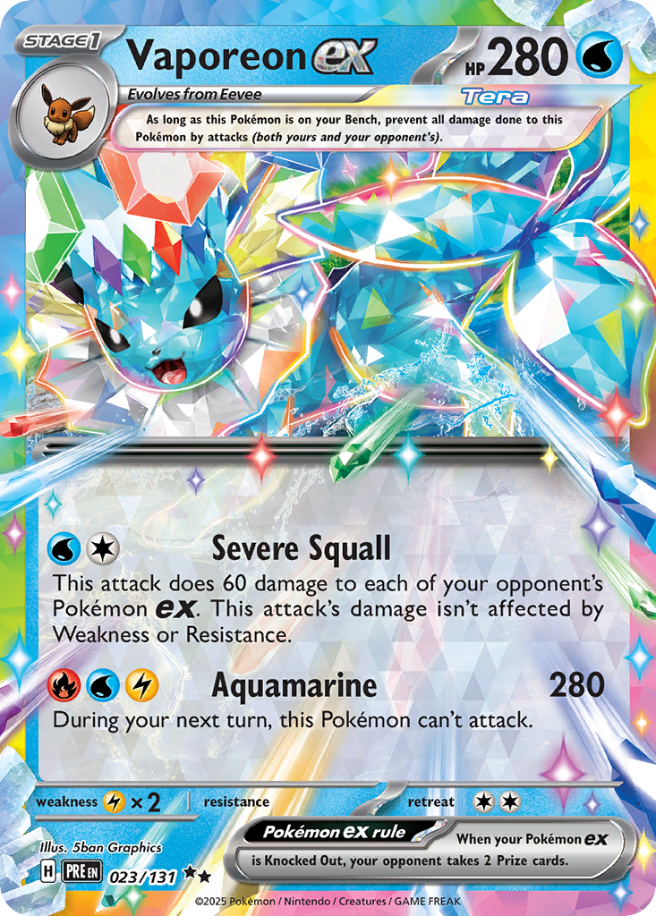 Vaporeon ex - Prismatic Evolutions (Double Rare) [PRE-23]
